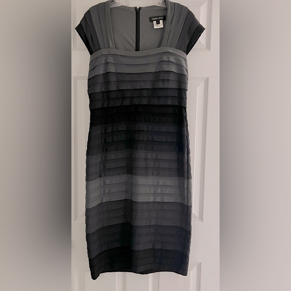 Tadashi Shoji Black Tiered Layered Cocktail Dress
